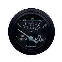Datcon 101576 Oil Pressure Gauge.  Scale 0-100 psi. 24V. Black bezel.